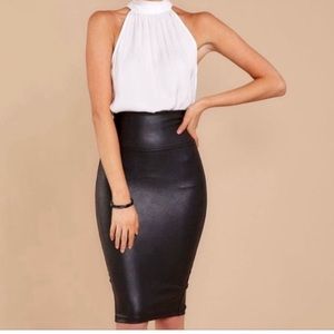 Spanx faux leather pencil skirt